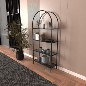 Knihovna Mona - Black, Smoked Glass 80 obraz