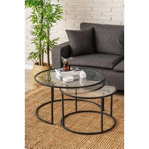 Konferenční stolek Belarus 80 - Black, Transparent obraz