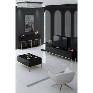 Living Room Furniture Set Lord - Black, Gold obraz