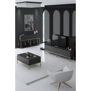 Living Room Furniture Set Lord - Anthracite, Gold obraz