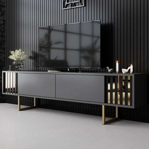 TV stolek Gold Line - Anthracite, Gold obraz