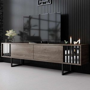 TV stolek Chrome Line - Walnut, Black obraz