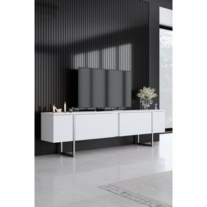TV stěna / Sestava pod TV Luxe - White, Silver obraz