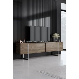 TV stěna / Sestava pod TV Luxe - Walnut, Silver obraz