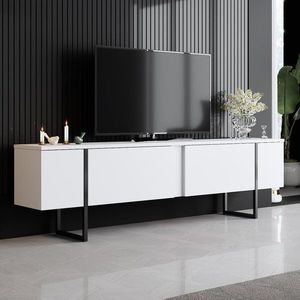 TV stolek Luxe - White, Black obraz