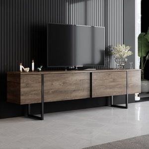 TV stolek Luxe - Walnut, Black obraz