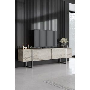 TV stolek Luxe - Travertine, Silver obraz