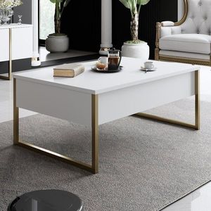 Konferenční stolek Luxe - White, Gold obraz