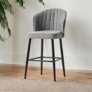 Bar Stool Set (4 Pieces) Rubi - Grey, Black obraz