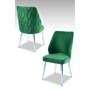 Sada židlí (4 kusy) Pufi - Green, Chrome obraz