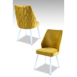 Sada židlí (4 kusy) Pufi - Yellow, White obraz