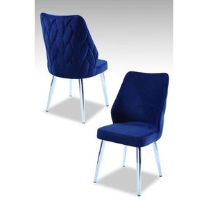 Sada židlí (2 kusy) Pufi - Sax Blue, Chrome obraz
