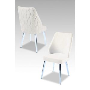 Sada židlí (2 kusy) Pufi - Cream, Chrome obraz