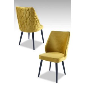 Sada židlí (2 kusy) Pufi - Yellow, Black obraz