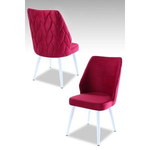 Sada židlí (2 kusy) Pufi - Tile Red, White obraz