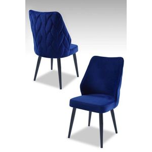 Sada židlí (2 kusy) Pufi - Sax Blue, Black obraz