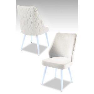 Sada židlí (2 kusy) Pufi - Cream, White obraz