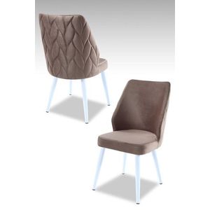 Sada židlí (2 kusy) Pufi - Cappuccino, White obraz