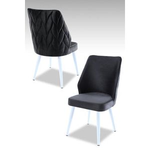 Sada židlí (2 kusy) Pufi - Anthracite, White obraz