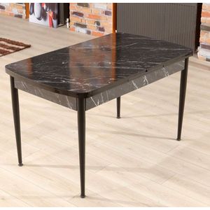 Extendable Dining Table Trend Bendır - Black, White obraz