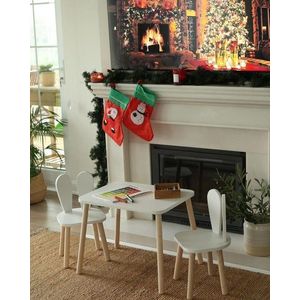 Kid's Table Set Bunny Two Chair Set - White obraz