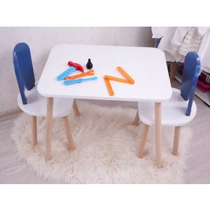 Kid's Table Set Bunny Two Chair Set - Blue, White obraz