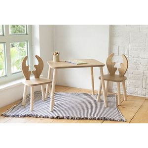 Kid's Table Set Deer Two Chair Set - Brown obraz