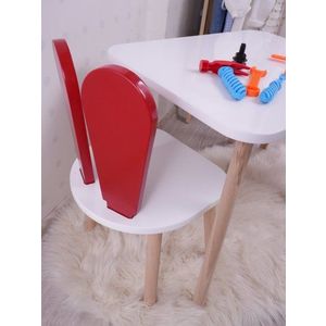 Kid's Table Set Bunny One Chair Set - Red, White obraz