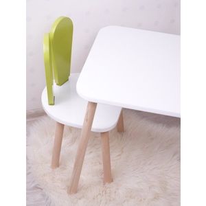 Kid's Table Set Bunny One Chair Set - Pistachio Green, White obraz