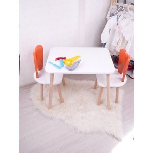 Kid's Table Set Bunny One Chair Set - Orange, White obraz