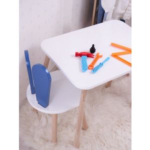 Kid's Table Set Bunny One Chair Set - Blue, White obraz