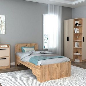 Rám jednolůžkové postele Luses - Atlantic Pine, Beige obraz
