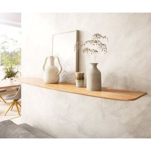 Nástěnná police Edge 145 cm akácie přírodní švýcarská hrana obraz