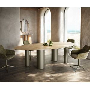 Jídelní stůl Edge oválný 280x130 keramika Laminam® Sabbia obraz