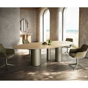 Jídelní stůl Edge oválný 280x130 keramika Laminam® Sabbia obraz