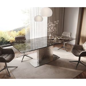 Jídelní stůl Edge 180-220x100 keramika Laminam® Emperador Extra obraz