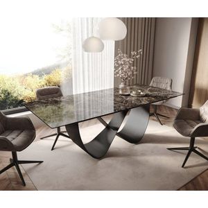 Jídelní stůl Edge 180-220x100 keramika Laminam® Emperador Extra obraz