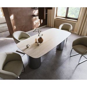 Jídelní stůl Edge Boot 200x100 keramika Laminam® Travertino obraz