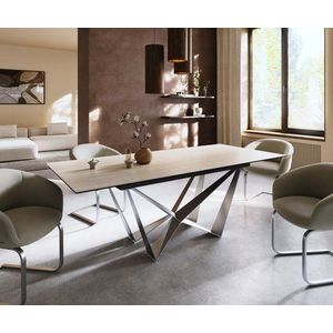 Jídelní stůl Edge 180-220x100 keramika Laminam® Travertino obraz