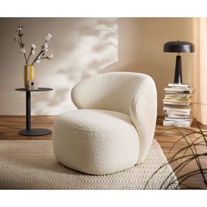 Křeslo Pulo 80×80 cm bouclé bílá obraz