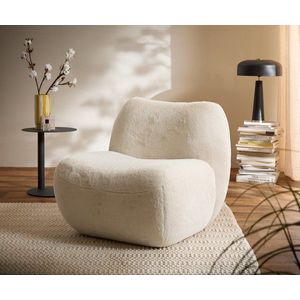 Křeslo Zena 75x85 cm plyšový manšestr krémová bílá obraz