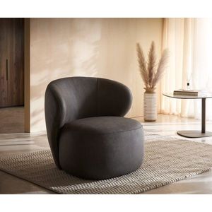 Křeslo Pulo 80×80 cm mikrovlákno antracitová vintage obraz