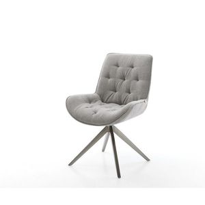 Jídelní židle Taimi-Flex látka Měkký šedá křížová podnož široká obraz