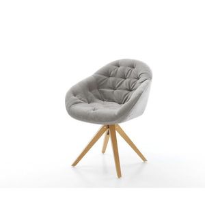 Jídelní židle Gaio-Flex strukturovaná látka Měkký šedá dřevěná obraz