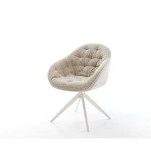 Jídelní židle Gaio-Flex látka Měkký béžová křížová podnož obraz