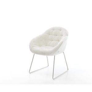 Jídelní židle Gaio-Flex bouclé měkký béžová tenká podnož obraz