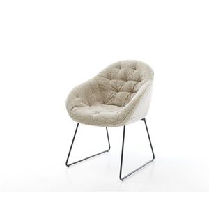 Jídelní židle Gaio-Flex tkanina Měkký béžová tenká podnož černá obraz