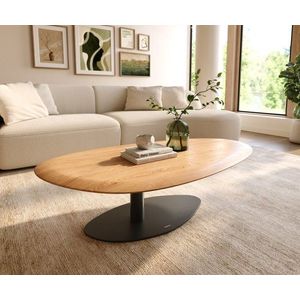 Konferenční stolek Edge oválný 140x75 cm dub přírodní kulatá obraz