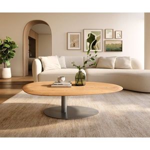 Konferenční stolek Edge oválný 140x75 cm dub přírodní kulatá obraz