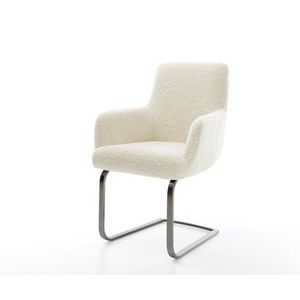 Jídelní židle Heira-Flex s područkami plyšový manšestr béžová obraz